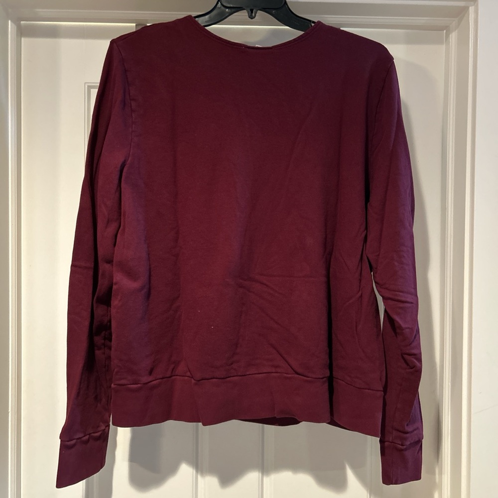 Burgundy Holiday Sweatshirt with Festive Retro Design - Picture 6 of 6